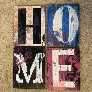 Distressed Look H O M E Wall Decor